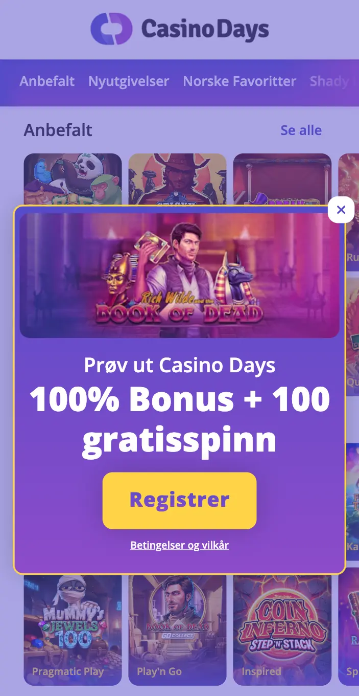 Casinodays — Casino Days bonuser og kampanjer